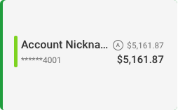 A truncated account name is showing with the full balance visible.